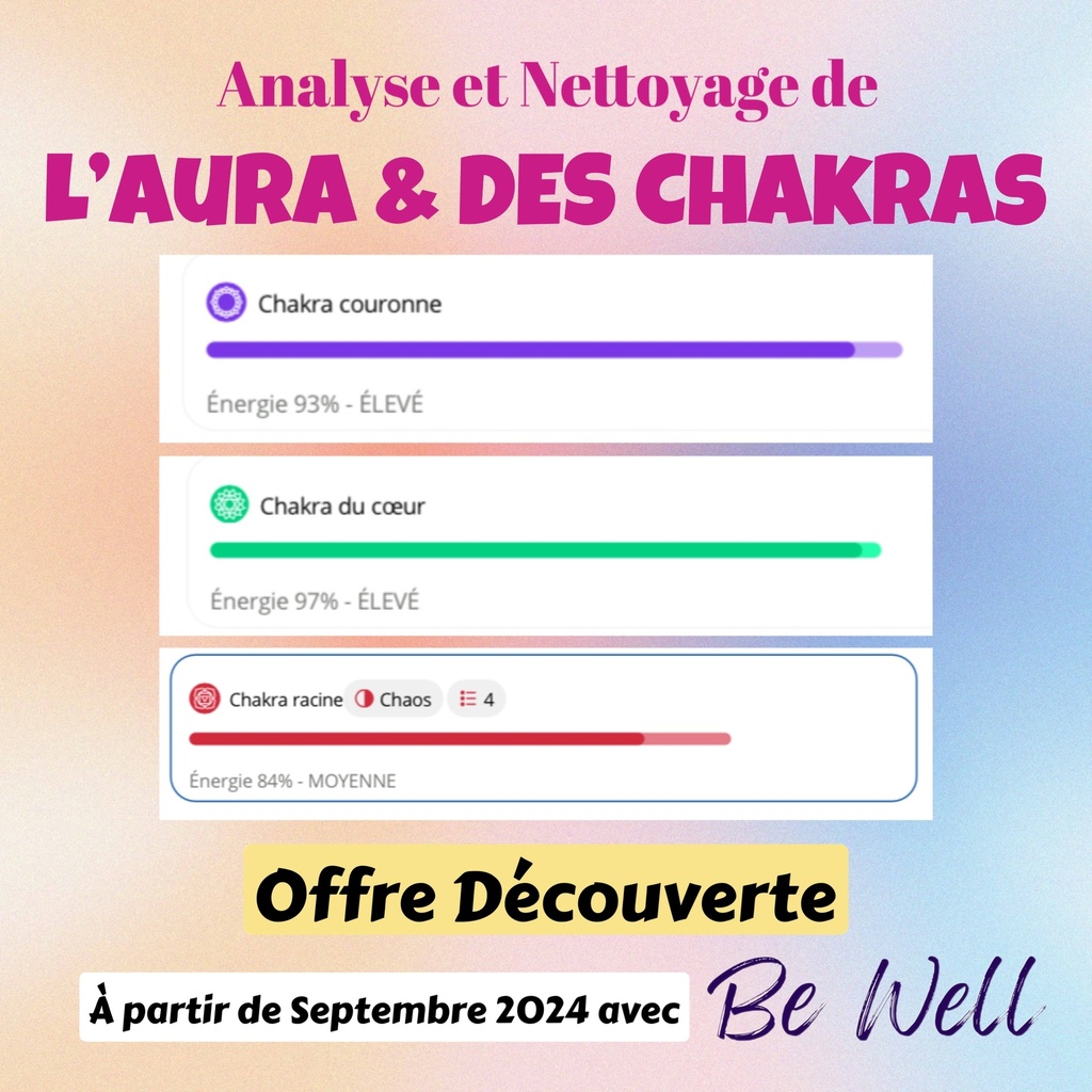 Analyse et Nettoyage de l'Aura et des Charkas (incluant un soin énergétique et spirituel)